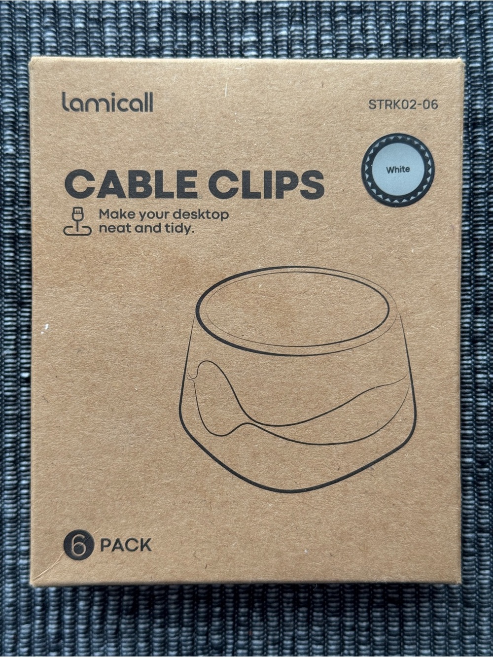 Lamicall Cable Clips 5-Pack White Cord Organizer Holders
